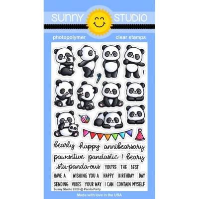 Sunny Studio Clear Stamps - Panda Party